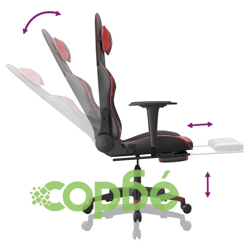 Масажен гейминг стол с подложка черно/червено изкуствена кожа ➤ топ цена ➤ sorbe.bg