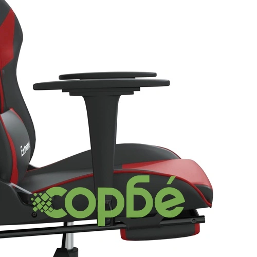 Масажен гейминг стол с подложка черно/червено изкуствена кожа ➤ топ цена ➤ sorbe.bg