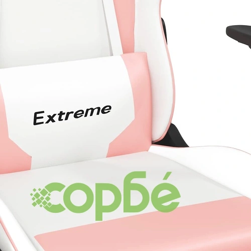 Масажен гейминг стол с подложка бяло/розово изкуствена кожа ➤ топ цена ➤ sorbe.bg