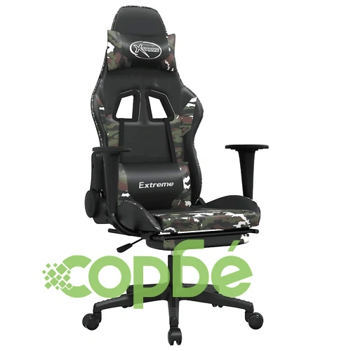 Масажен гейминг стол с опора черно-камуфлаж изкуствена кожа ➤ топ цена ➤ sorbe.bg