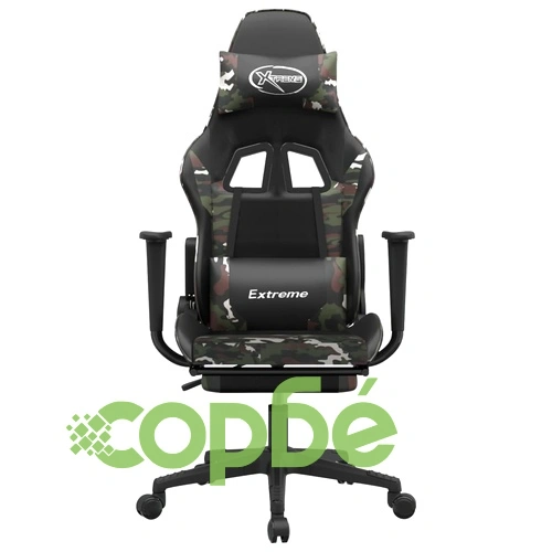 Масажен гейминг стол с опора черно-камуфлаж изкуствена кожа ➤ топ цена ➤ sorbe.bg