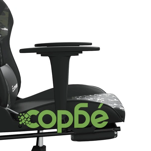 Масажен гейминг стол с опора черно-камуфлаж изкуствена кожа ➤ топ цена ➤ sorbe.bg