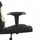 Масажен гейминг стол, черно и кремаво, плат