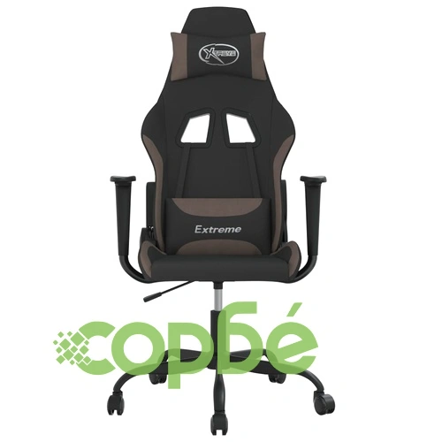 Масажен гейминг стол, черно и таупе, плат ➤ топ цена ➤ sorbe.bg