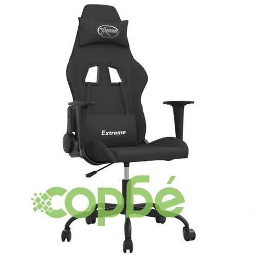 Масажен гейминг стол, черен, плат ➤ топ цена ➤ sorbe.bg