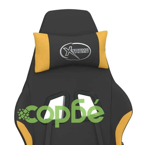 Масажен гейминг стол, черно и жълто, плат ➤ топ цена ➤ sorbe.bg