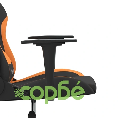 Масажен гейминг стол, черно и оранжево, плат ➤ топ цена ➤ sorbe.bg