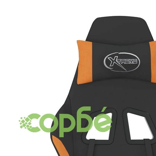 Масажен гейминг стол, черно и оранжево, плат ➤ топ цена ➤ sorbe.bg