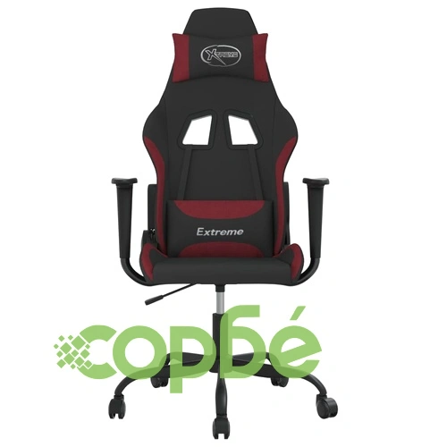 Масажен гейминг стол, черно и червено, плат ➤ топ цена ➤ sorbe.bg