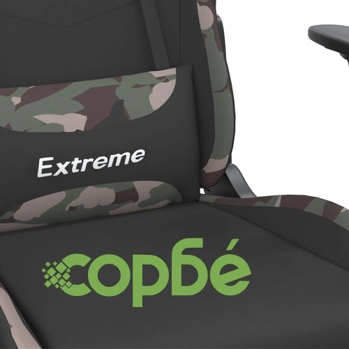 Масажен гейминг стол, черно и камуфлаж, плат ➤ топ цена ➤ sorbe.bg