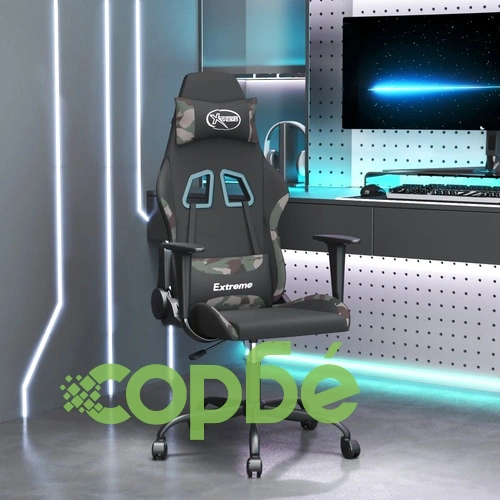 Масажен гейминг стол, черно и камуфлаж, плат ➤ топ цена ➤ sorbe.bg