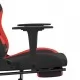 Масажен гейминг стол с опора за крака черно и червено плат