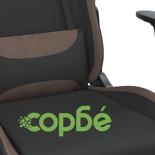 Масажен гейминг стол, черно и таупе, плат ➤ топ цена ➤ sorbe.bg