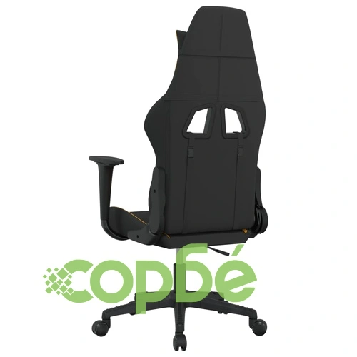 Масажен гейминг стол, черно и жълто, плат ➤ топ цена ➤ sorbe.bg