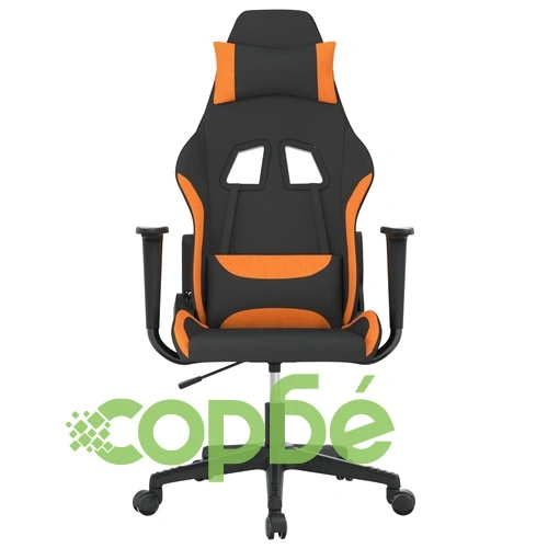 Масажен гейминг стол, черно и оранжево, плат ➤ топ цена ➤ sorbe.bg