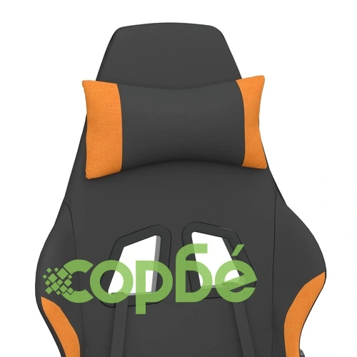 Масажен гейминг стол, черно и оранжево, плат ➤ топ цена ➤ sorbe.bg