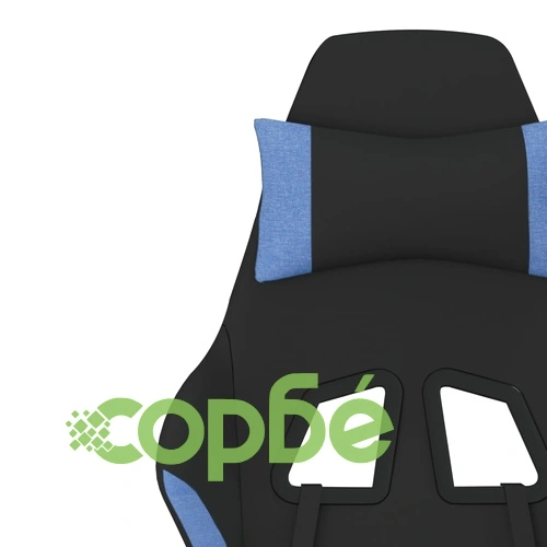 Масажен гейминг стол, черно и синьо, плат ➤ топ цена ➤ sorbe.bg