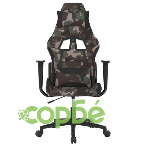 Масажен гейминг стол, черно и камуфлаж, плат ➤ топ цена ➤ sorbe.bg