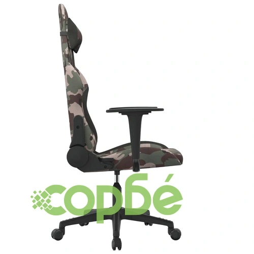 Масажен гейминг стол, черно и камуфлаж, плат ➤ топ цена ➤ sorbe.bg