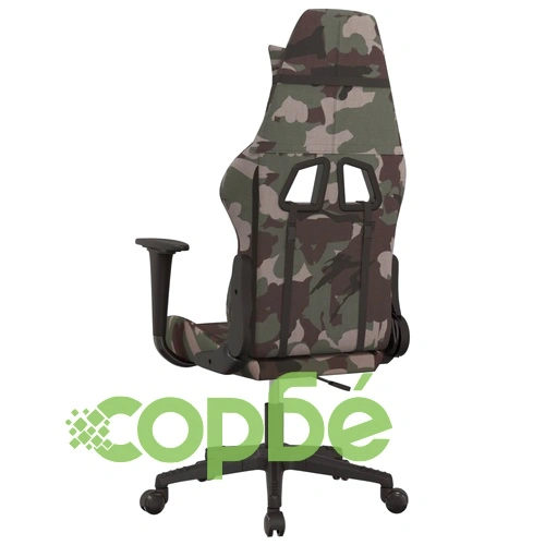 Масажен гейминг стол, черно и камуфлаж, плат ➤ топ цена ➤ sorbe.bg