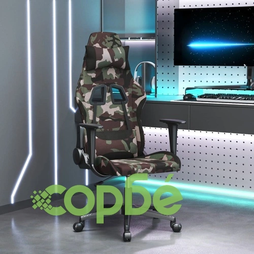 Масажен гейминг стол, черно и камуфлаж, плат ➤ топ цена ➤ sorbe.bg