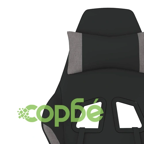 Масажен гейминг стол с поставка черно и светлосиво текстил ➤ топ цена ➤ sorbe.bg