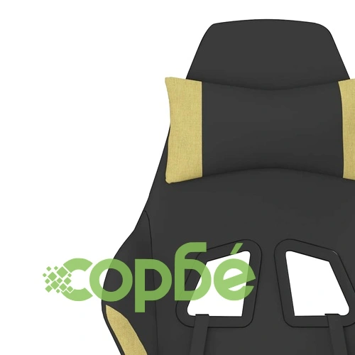 Масажен гейминг стол с поставка черно и светлосиво текстил ➤ топ цена ➤ sorbe.bg