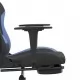 Масажен гейминг стол с опора за крака черно и синьо плат