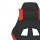 Масажен гейминг стол с опора за крака черно и червено плат