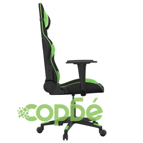 Масажен гейминг стол, черно и зелено, изкуствена кожа ➤ топ цена ➤ sorbe.bg