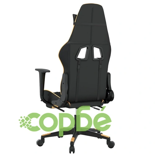 Масажен гейминг стол с подложка черно/златисто изкуствена кожа ➤ топ цена ➤ sorbe.bg