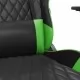 Масажен гейминг стол с подложка черно и зелено изкуствена кожа