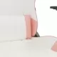 Масажен гейминг стол с подложка бяло и розово изкуствена кожа