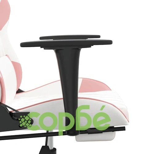 Масажен гейминг стол с подложка бяло и розово изкуствена кожа ➤ топ цена ➤ sorbe.bg