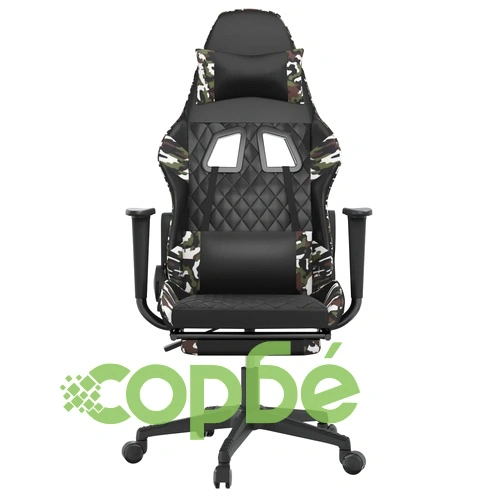 Масажен гейминг стол с опора черно-камуфлаж изкуствена кожа ➤ топ цена ➤ sorbe.bg