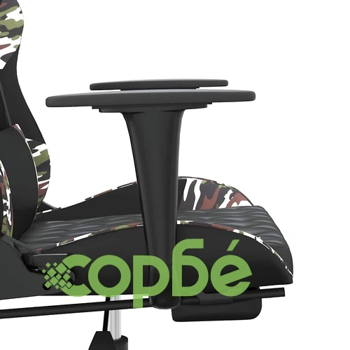 Масажен гейминг стол с опора черно-камуфлаж изкуствена кожа ➤ топ цена ➤ sorbe.bg