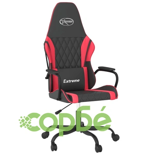 Масажен гейминг стол, черно и червено, изкуствена кожа ➤ топ цена ➤ sorbe.bg