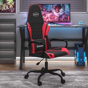 Масажен гейминг стол, черно и червено, изкуствена кожа