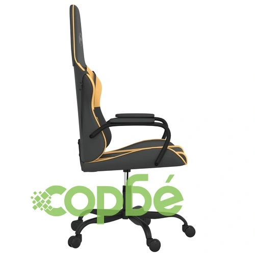 Масажен гейминг стол черно/златисто изкуствена кожа ➤ топ цена ➤ sorbe.bg