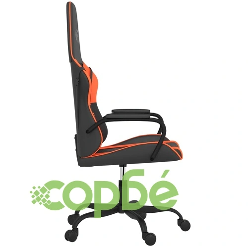 Масажен гейминг стол, черно и оранжево, изкуствена кожа ➤ топ цена ➤ sorbe.bg