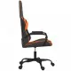 Масажен гейминг стол, черно и оранжево, изкуствена кожа