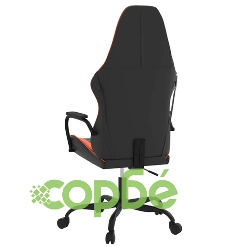 Масажен гейминг стол, черно и оранжево, изкуствена кожа ➤ топ цена ➤ sorbe.bg