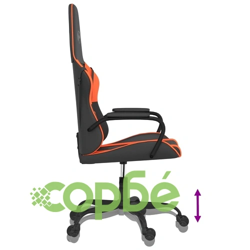 Масажен гейминг стол, черно и оранжево, изкуствена кожа ➤ топ цена ➤ sorbe.bg