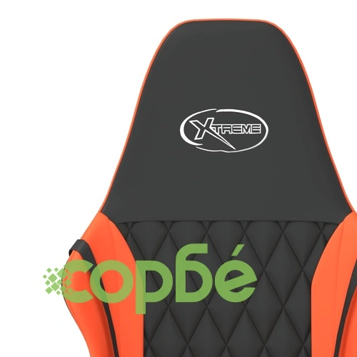 Масажен гейминг стол, черно и оранжево, изкуствена кожа ➤ топ цена ➤ sorbe.bg