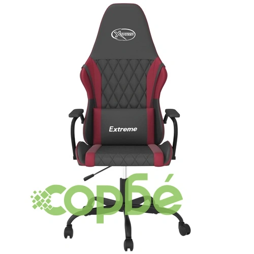 Масажен гейминг стол, черно и виненочервено, изкуствена кожа ➤ топ цена ➤ sorbe.bg