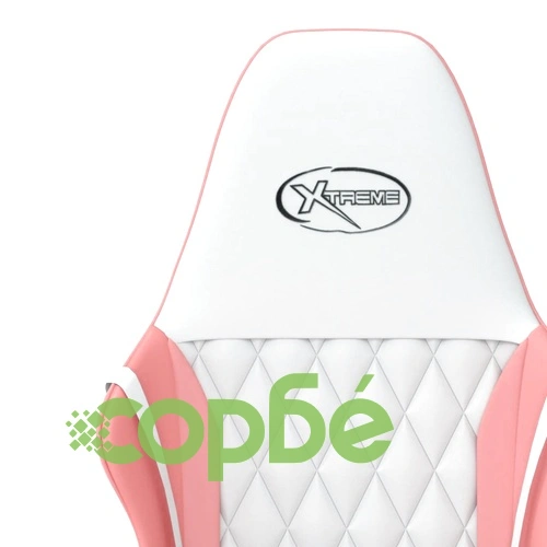 Масажен гейминг стол, бяло и розово, изкуствена кожа ➤ топ цена ➤ sorbe.bg