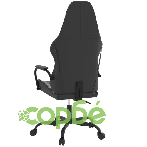 Масажен гейминг стол, черно и камуфлаж, изкуствена кожа ➤ топ цена ➤ sorbe.bg