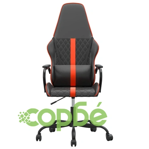 Масажен гейминг стол, черно и оранжево, изкуствена кожа ➤ топ цена ➤ sorbe.bg