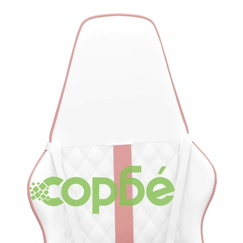 Масажен гейминг стол, бяло и розово, изкуствена кожа ➤ топ цена ➤ sorbe.bg