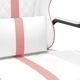 Масажен гейминг стол, бяло и розово, изкуствена кожа